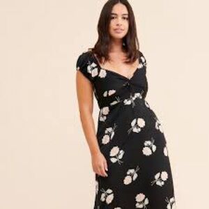 Saltwater LUXE Black Floral Midi Dress